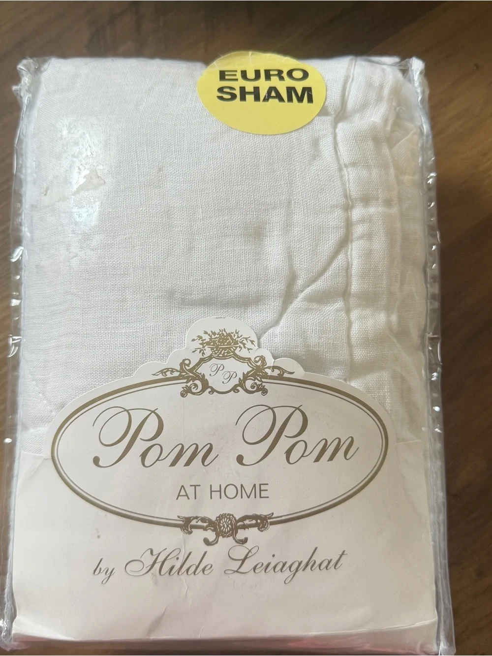 Pom Pom At Home 100% Linen Euro Sham - 28x28 White. NEW